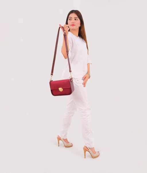 Maroon Handbag For Women 606 - Senora