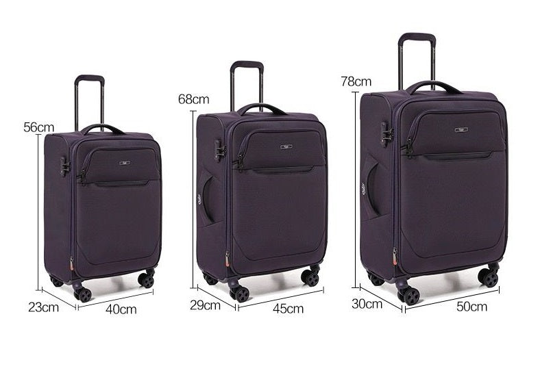 Grey Goby London Carry-On Luggage Suitcase 3Pcs Sets On Wheels Oxford Luggage 3006 - Senora