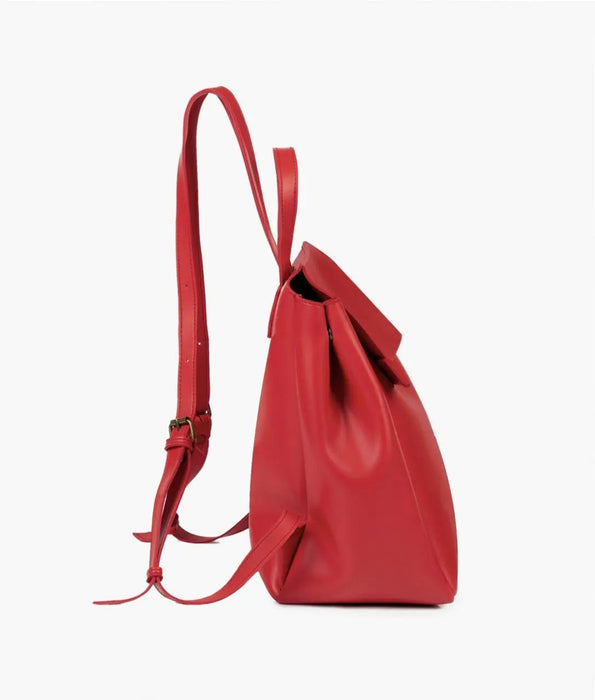 Red Women Leather Backpacks 557 - Senora