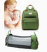 Black Baby Nappy Diaper Backpack, Foldable Stroller Bag  USB Changing Bags Mosquito Net 4122 - Senora