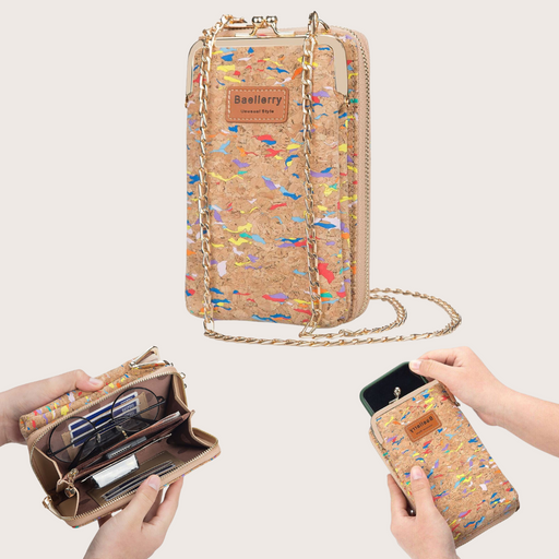 Baellerry Letter Patched Detail Colorblock Chain Phone Wallet 6003 - Senora