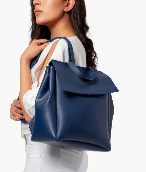 Blue Women Leather Backpacks 557 - Senora