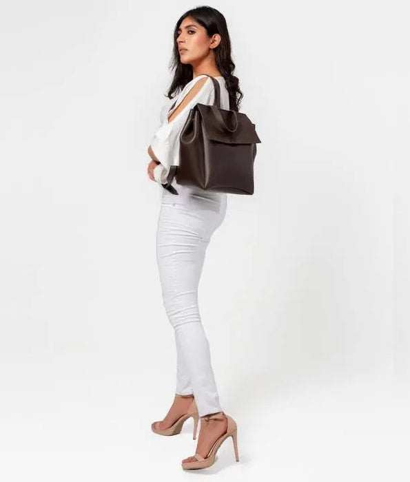 Brown Women Leather Backpacks 557 - Senora