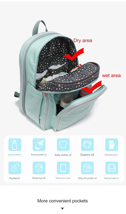 Black Baby Nappy Diaper Backpack, Foldable Stroller Bag, Mosquito Net 4124 GALAXY BAGS