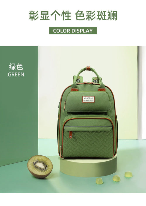 Green Baby Nappy Diaper Backpack, Foldable Stroller Bag  USB Changing Bags Mosquito Net 4122 - Senora