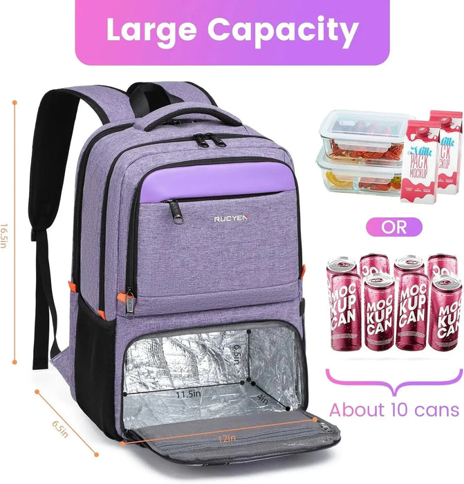 Lunch Backpack, Insulated Cooler Backpack Lunch Box for Men Women with USB Port AB230 - Senora