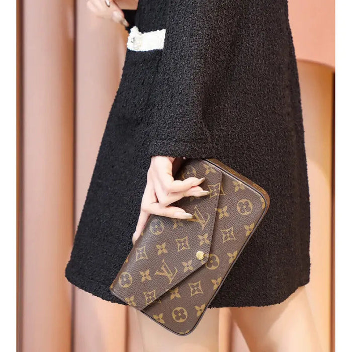 Louis Vuitton (Box Packing) 1969 Monogram Canvas Pochette Felicie Wallets Handbag Clutch Article:M61276 - Senora