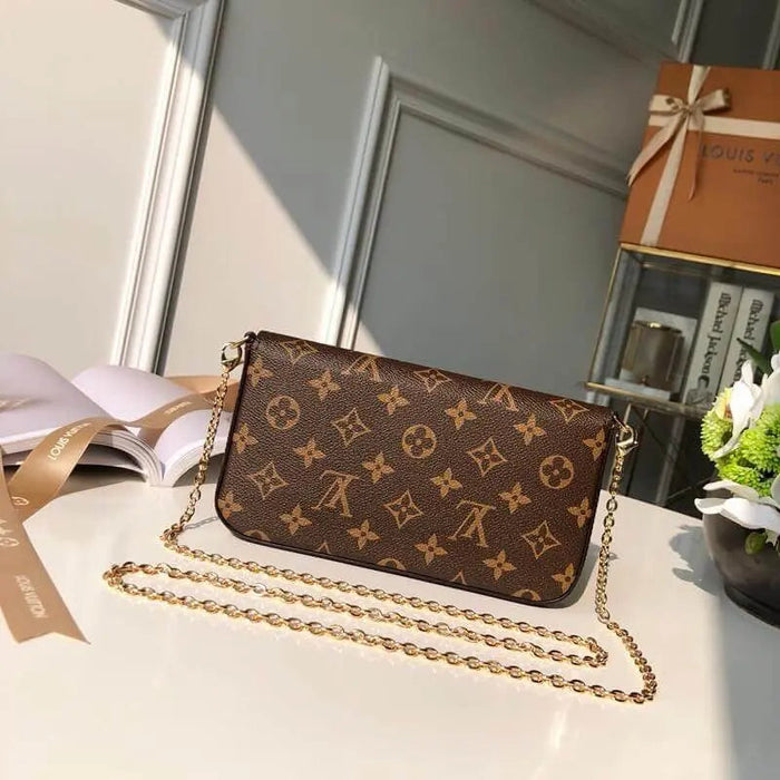 Louis Vuitton (Box Packing) 1969 Monogram Canvas Pochette Felicie Wallets Handbag Clutch Article:M61276 - Senora