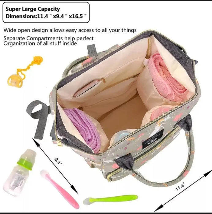 17" Baby diaper bag waterproof durable multi compartment diaper backpack - Senora