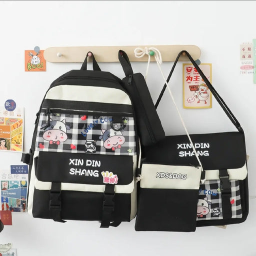 Multi pieces canvas girls Korean style trendy backpack - Senora