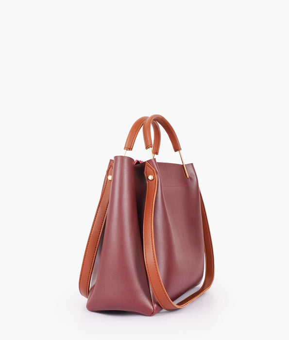 Maroon 2 in 1 Ladies Tote Bag 8850-12 - Senora