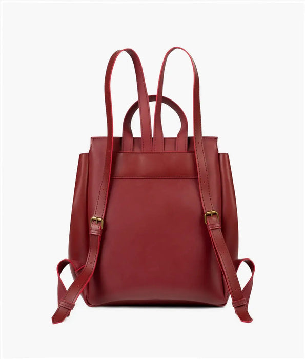 Maroon Women Leather Backpacks 557 - Senora