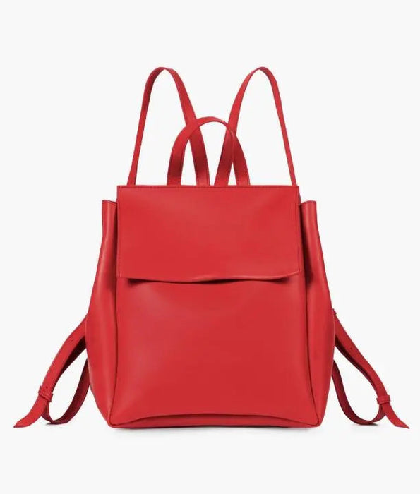 Red Women Leather Backpacks 557 - Senora