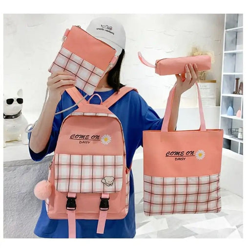 4pcs korean new stylish shoulder backpack - Senora