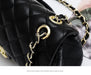 Chanel Brand Orignal Classic Medium Black lambskin leather with Gold hardware 4485 - Senora