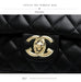 Chanel Brand Orignal Classic Medium Black lambskin leather with Gold hardware 4485 - Senora