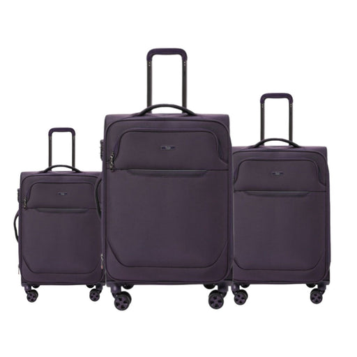 Purple  Goby London Carry-On Luggage Suitcase 3Pcs Sets On Wheels Oxford Luggage 3006 - Senora