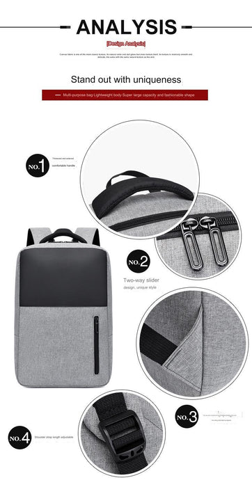 Grey Simple School College Bag 4245 - Senora