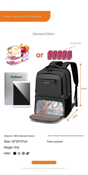 Lunch Backpack, Insulated Cooler Backpack Lunch Box for Men Women with USB Port AB230 - Senora