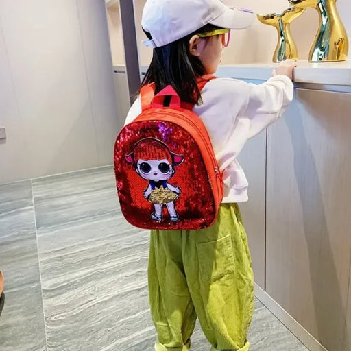 School Bag Fashion Cartoon Baby Girls Handbags Knapsack Mini Doll Bag Pack Glitter(random Color) - Senora