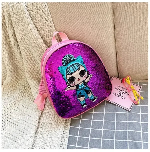 School Bag Fashion Cartoon Baby Girls Handbags Knapsack Mini Doll Bag Pack Glitter(random Color) - Senora