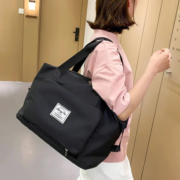 Women Travel Foldable Shoulder Bag Patchwork Tote Bag Casual Large Capacity Fashion Handbag - Senora